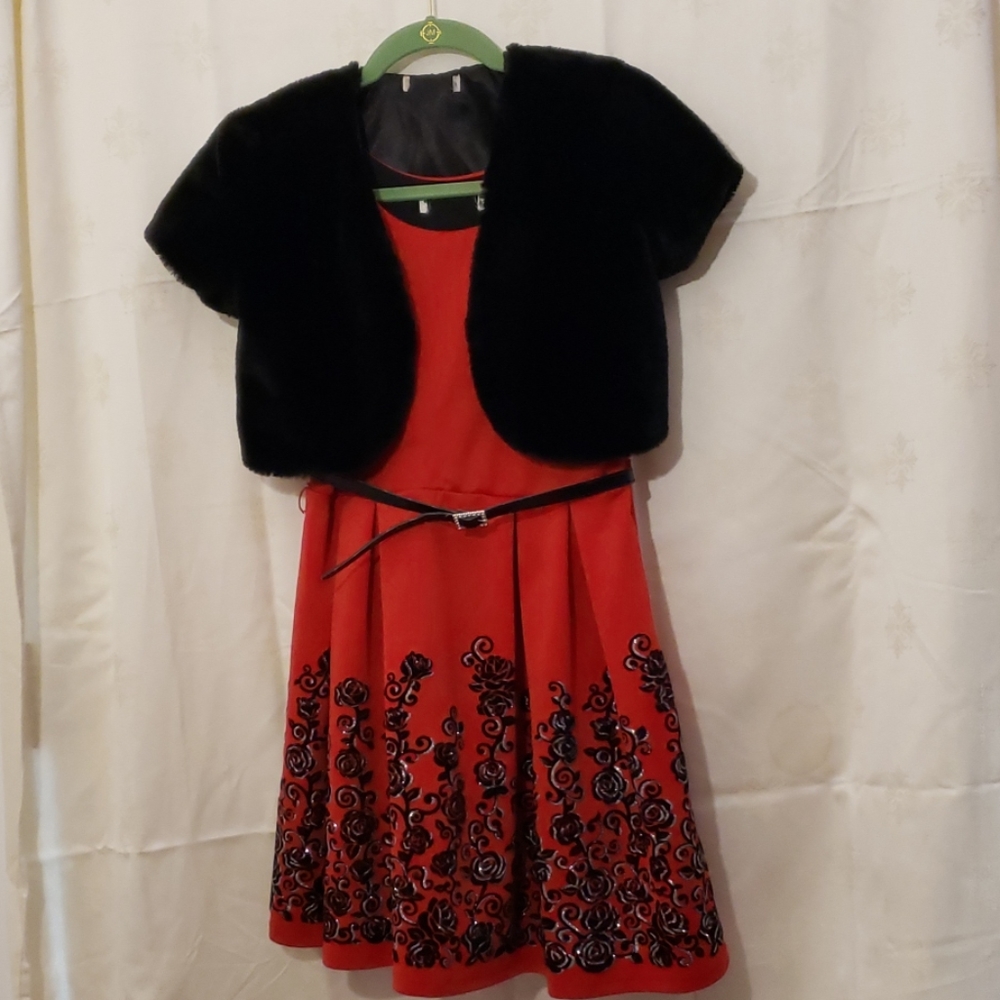 2 piece custom dress ,junior with short sleeved fa